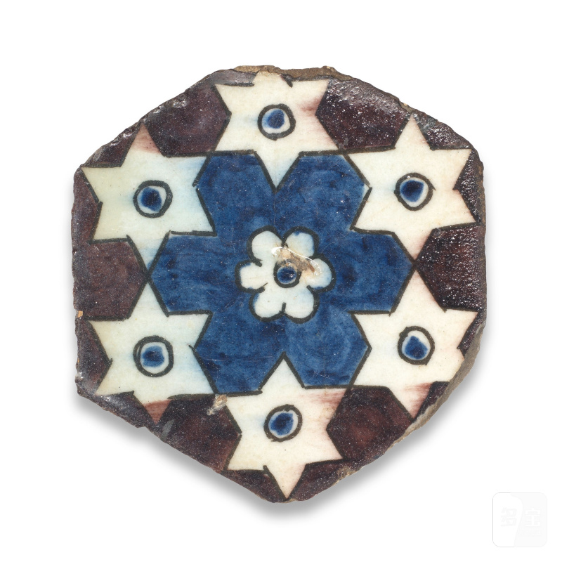 Two Mamluk underglaze-painted pottery tiles - 图14